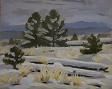 Snow Falls on Pines - Oil