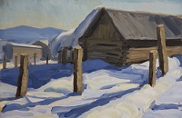 Winter Barn - Oil