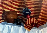 Still Life with Stripes - Oil